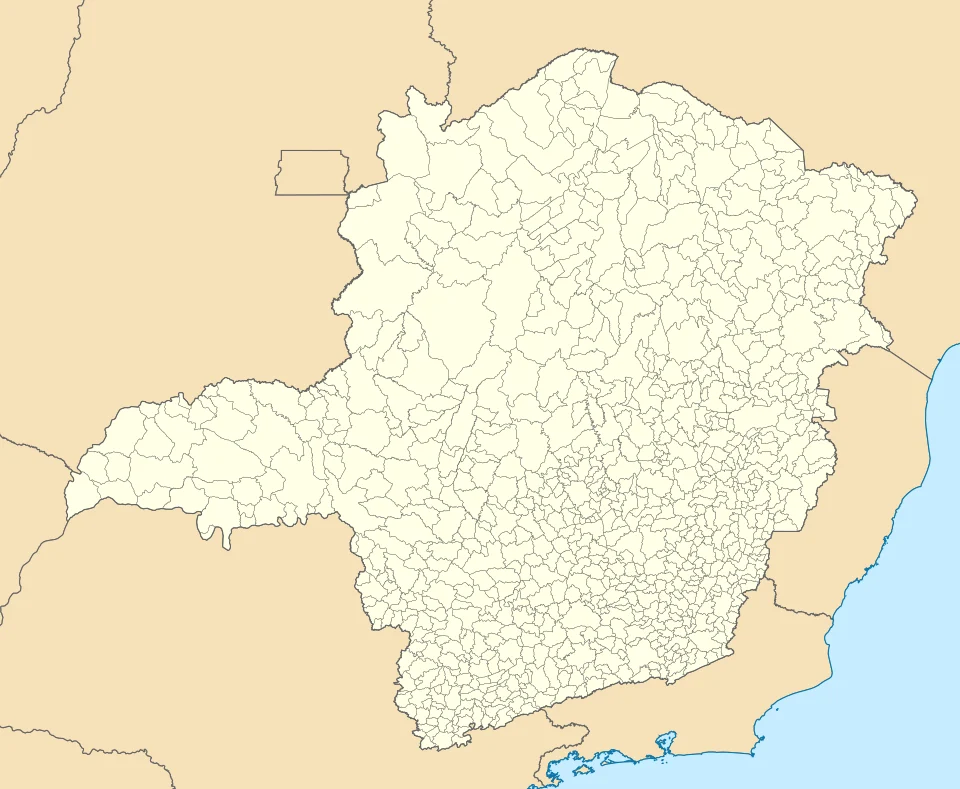 Mapa de Minas Gerais com divisões municipais